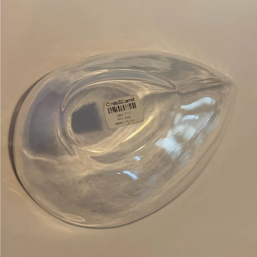 Crate & Barrel Tear Clear Glass Wink Bowl
